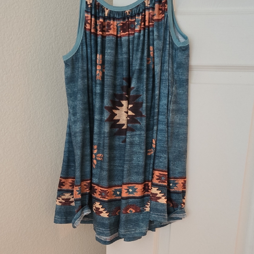 Blue Sleeveless Halter Sundress for Casual Resort Wear Size L NWOT